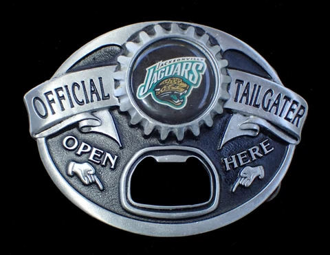 JACKSONVILLE JAGUARS TAILGATER BELT BUCKLE WITH BOTTLE OPENER SISKIYOU PEWTER Cover