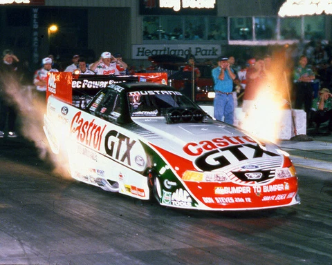 JOHN FORCE CASTROL GTX FUNNY CAR FLAMES GOING GREEN 20X16 GLOSSY POSTER PHOTO #3 Cover