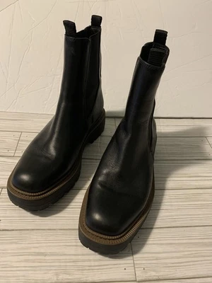 Botas Sam Edelman para mujer talla 8 negras Laguna Chelsea suela de cuero al tobillo Foto 1 de 4