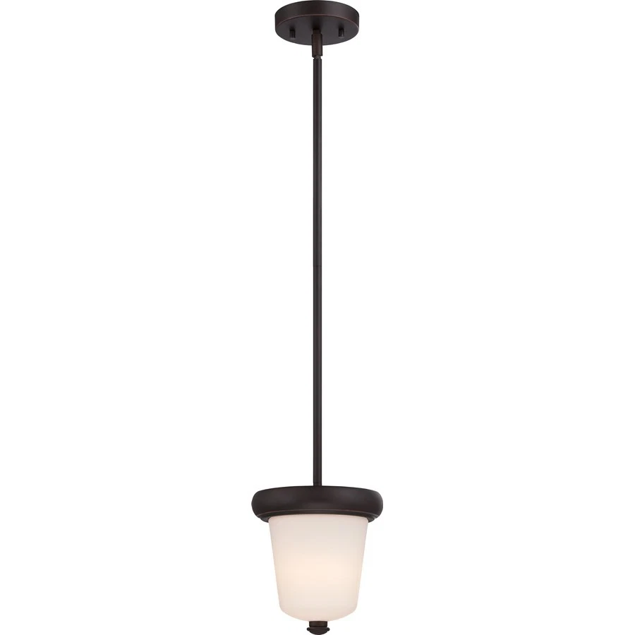 Nuvo Dylan 1 Light Mini Pendant w/ Etched Opal Glass, Mahogany Bronze - 62-412 Foto 1 de 1