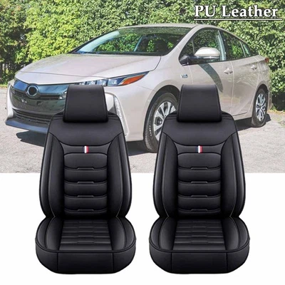 For Prius 2010-2021 2PCS Front Seat Covers Front Protector PU Leather US Foto 1 de 4
