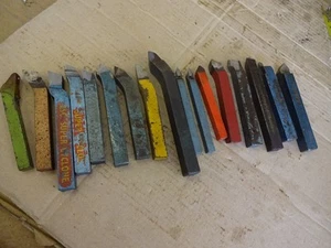 Lathe tool selection, mostly 1/2" shank and some carbide tip all off in photo - Picture 1 of 7