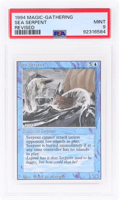 1994 Magic the Gathering Revised Edition Sea Serpent :B: #78 PSA 9 - Image 1 of 2