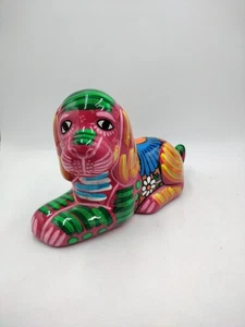 Disney Parks mexikanische Keramik handbemalt Volkskunst Dekor Hundebank - Bild 1 von 4