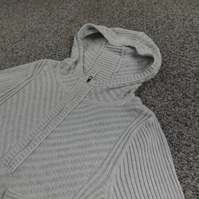 Suéter Eddie Bauer Mujer M Gris Túnica con Capucha Tejido Pullover 1/4 Cremallera Chaqueta Caminata Foto 1 de 4