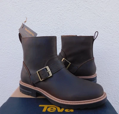 TEVA MARRÓN ROWENA HEBILLA IMPERMEABLE CUERO MAXCOMF BOTAS, US 8/ EUR 39 ~NUEVO EN CAJA Foto 1 de 4