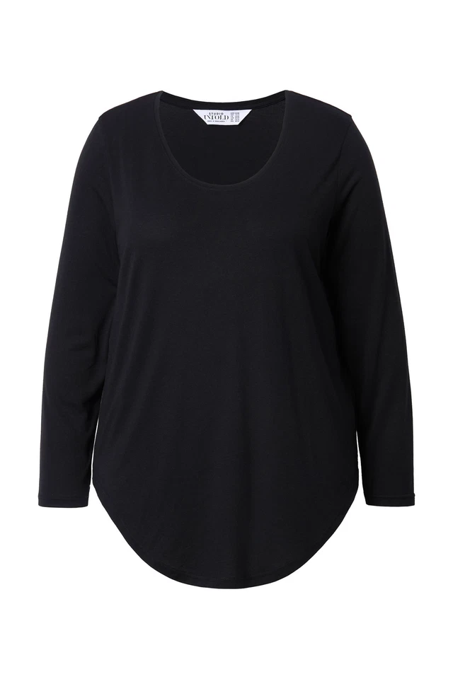 Studio Untold Damen große Größen Shirt Langarm gerundeter Saum 726463