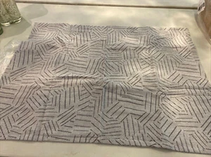 West Elm Organic Flannel Fragmented Stripe Standard Pillow Sham Case Stone White - Picture 1 of 5