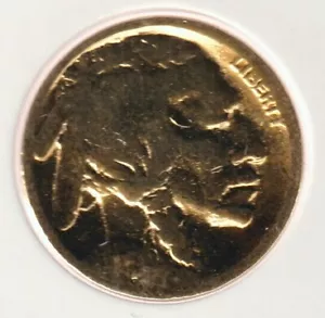 1913-1938 24K Gold Plate Rare Old US No-Date Buffalo Nickel Collection Coin USA - Picture 1 of 2