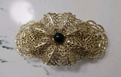 Cordón de pelo de metal de diseño floral filigrana tono dorado francés hecho en Francia de colección Foto 1 de 4