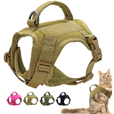 Adjustable Tactical Cat Puppy Small Dog Harness Military Vest No Pull w/ Handle  - Image 1 of 4
