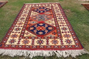 Vintage Stunning Kazak Caucasian Carpet, Gorgeous Kazak Caucasus Carpet - Picture 1 of 19