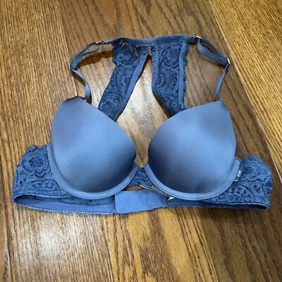 Aerie Day to Play Plunge Blue Push Up Bra Women Size 34A - Image 1 of 4
