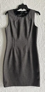 Elie Tahari Nordstrom Dress Sheath Tweed Black Gray Wool Blend Sleeveless Size 8 - Picture 1 of 10