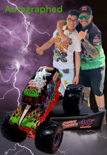 Monster Jam Grave Digger Truck 40th Anniversary Red Limited Edition Autographed