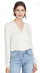 Blusa mujer talla 4 NUEVA CON ETIQUETAS BARBA VERÓNICA LORENZO seda blanco roto manga larga - Imagen 1 de 6