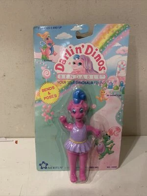 Darlin Dinos Tri Sarah Tops Elegante Dinosaurio 1992 Juguetes Meritus Nuevo en Caja Foto 1 de 4