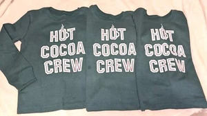 Lot Of 3 Long Sleeve Toddler Jumping Beans Green Shirts 4T- HOT COCOA CREW - Picture 1 of 4