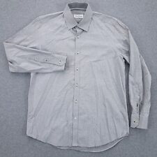 Robert Graham Button Up Shirt Size 42 Large Long Sleeve Gray Polka Dot Mens