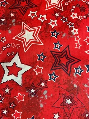 TAFFORD SCRUB TOP SIZES: XS, S, RED WHITE & BLUE PATRIOTIC STARS NWT NURSE CNA - Image 1 of 4