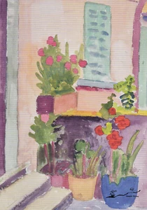 Postkarte: Hermann Hesse - Hauseingang mit Blumen - Bild 1 von 1