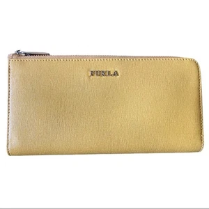 Furla Leder gelb Reißverschluss Reißverschluss Akkordeon Geldbörse EUC - Bild 1 von 9
