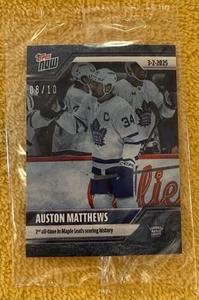 Pegatina 2024-25 NHL TOPPS NOW® 124 🏒 Auston Matthews 🏒 Hojas AZUL 🧊 HIELO 08/10 - Imagen 1 de 8