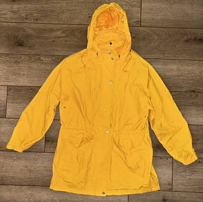 Chaqueta de lluvia London Fog Clipper Mist PVC negra amarilla talla mediana Foto 1 de 4