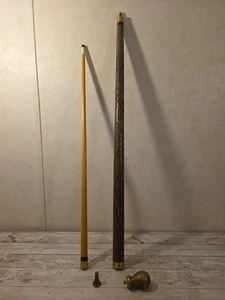 Bastón/bastón de madera y latón con taco de billar oculto - Imagen 1 de 11