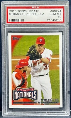 2010 Topps Update Ivan Rodriguez, Stephen Strasburg #US-274 Stras RC PSA 10 - Image 1 of 2