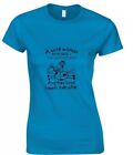NEW LADIES FUNNY HORSE T SHIRT GORGEOUS GLITTER DESIGN SOFTSTYLE SAPPHIRE L 14