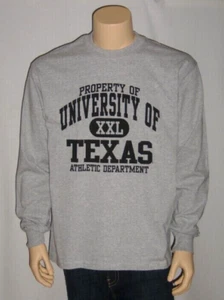 University of Texas Longhorns T Shirt Mens Large Gray NCAA Long Sleeve NWT - Picture 1 of 6