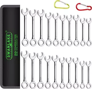 22pc Mini Wrench Set Metric SAE Ignition Spanner Open & Box End Small Equipment - Bild 1 von 8