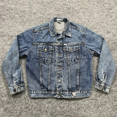 Vintage Guess Jacket Mens Large Blue Denim Trucker Rancher George Marciano Y2K - Image 1 of 4