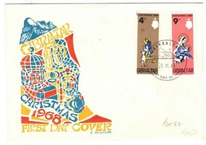GIBRALTAR 1968 CHRISTMAS FIRST DAY COVERS - Picture 1 of 1