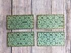 4 Art Deco Game Cards, Vintage Lotto Cards, Black and Green, c 1910s 1920s 
