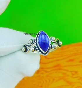 Lapis Lazuli Gemstone 925 sterling silver handmade Gift ring US size 5 to 13 - Picture 1 of 4