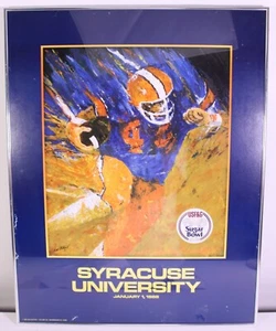 Syracuse University Van Alstyne USF&G Sugar Bowl Signed Auto VTG 1988 Poster Art - Picture 1 of 22