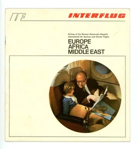 DDR INTERFLUG Streckenkarte EUROPE AFRIKA MIDDLE EAST von 1972 IL18 IL62 TU134 - Picture 1 of 3