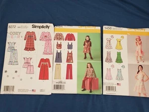 Vintage Simplicity HH Pattern lot - 8272, 2484, 1456 Girls sleepwear and dresses - Picture 1 of 2