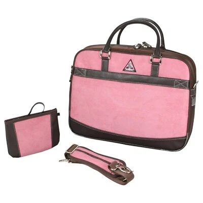 Mobile Edge 16" Scanfast Laptop Messenger Bag Pink Suede Checkpoint Friendly TSA - Image 1 of 4