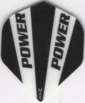 TON JUNKIE Black and White POWER MAX Dart Flights: 150 Microns Thick: 3 per set