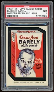 1974 Topps Wacky Packages Sticker Gurgles Barely Wonder Bread 2nd PSA 7 - Picture 1 of 2