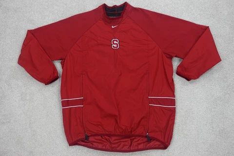 Nike Team Stanford Cardinals Windbreaker Pullover 2XL Red Center Swoosh USA Mens Cover
