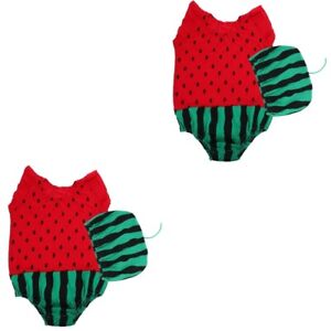  2 Sets Baby Romper Short Sleeve Breathable Romper Watermelon Style Baby
