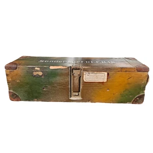 Sonderkart 6L.F.H.18 Camouflage Munitionskiste mit Drei Packzetteln WK2 WW2 - Bild 1 von 12