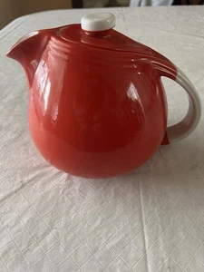 Hall's China Sani Grid Pert Chinese Red  Teapot - Picture 1 of 8