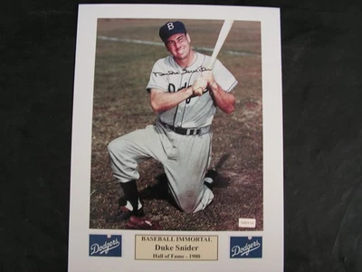 Duke Snider Signed Color 10 X 13 Mated Photo Hologram MT Brooklyn Dodgers 55 POY - Image 1 of 4
