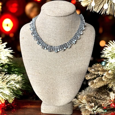 Collar Gargantilla LOFT Tono Plata Malla Cristal L466 Foto 1 de 4