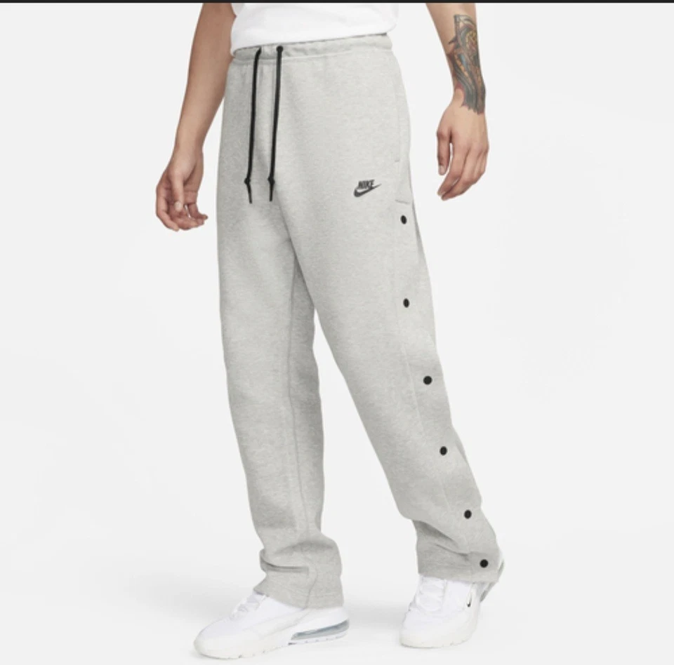 Pantalones deportivos para hombre Nike Tech polar gris jaspeado/negro talla XLarge Foto 1 de 4